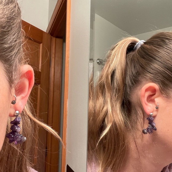 Beautiful amethyst dangle earrings - Picture 1 of 8